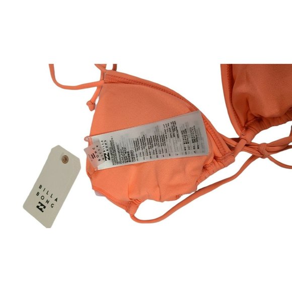 Billabong Sol Searcher Tri Bikini Top Peach Size M Adjustable Juniors - Picture 8 of 10